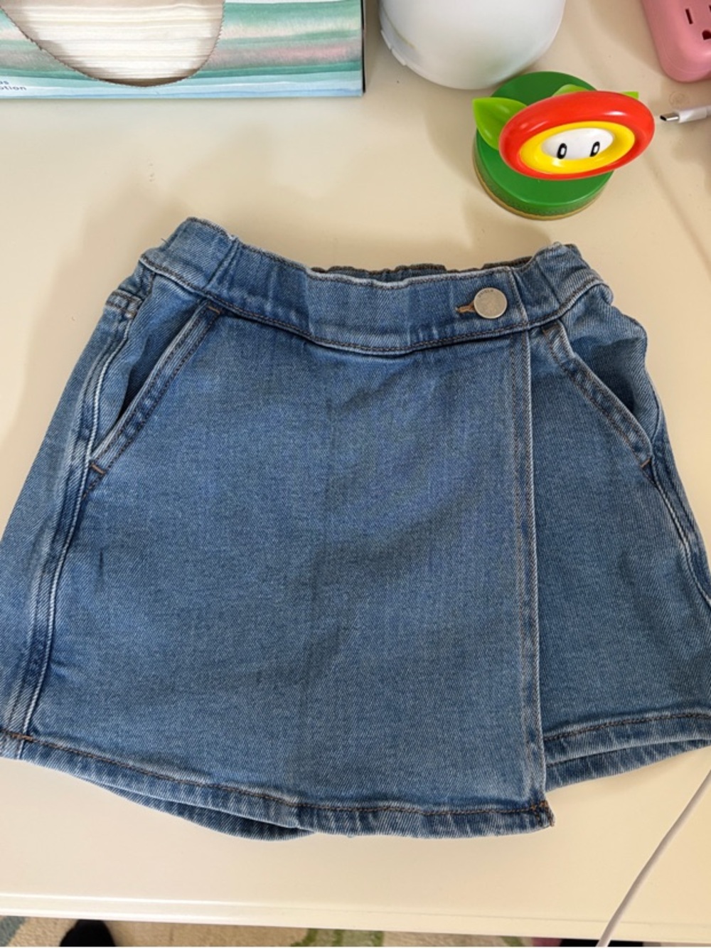 Uniqlo Blue Denim Skort with Front Button
